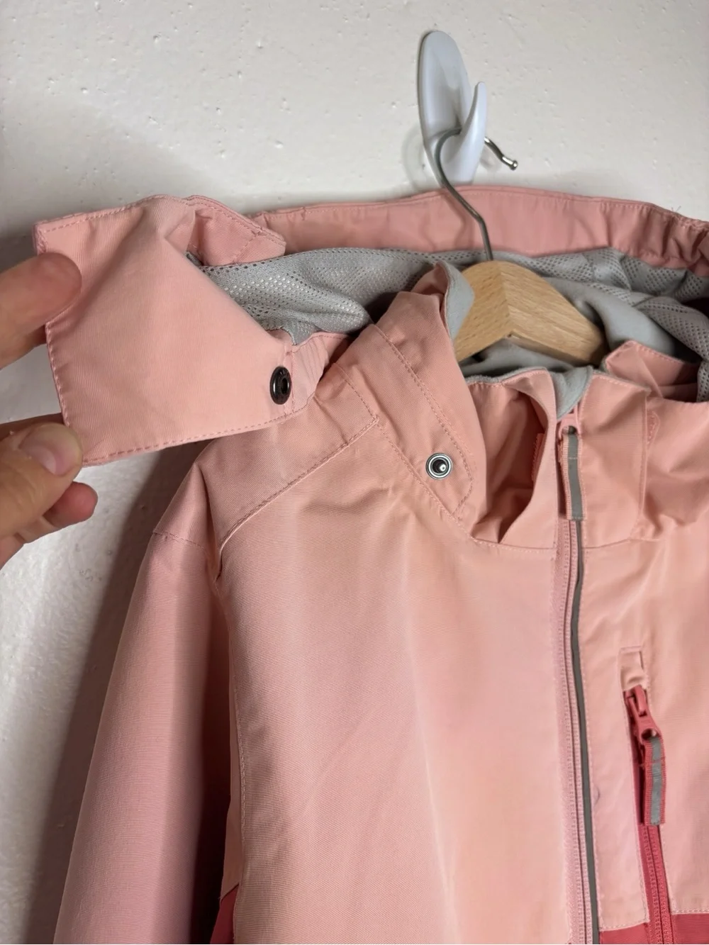 Polarn O. Pyret Waterproof Hooded Rain jacket Two Tone Pink Size 10-11yrs.
